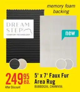 The Brick Faux Fur Bubble Dark Grey Area Rug with Memory Foam Backing - 5' x 7' offer