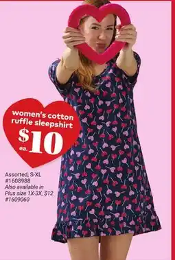 Giant Tiger women's cotton ruffle sleepshirt offer