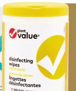 Giant Tiger Giant Value disinfecting wipes offer