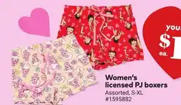 Giant Tiger Women's licensed PJ boxers offer