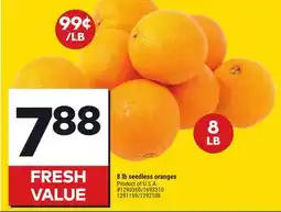 Giant Tiger 8 lb seedless oranges offer