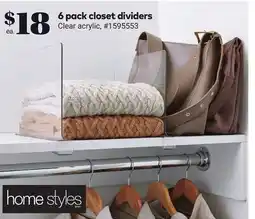 Giant Tiger 6 pack closet dividers offer