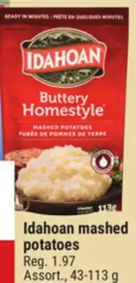 Giant Tiger Idahoan mashed potatoes offer