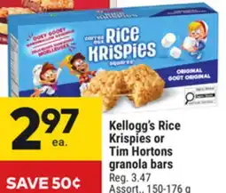 Giant Tiger Kellogg's Rice Krispies granola bars offer