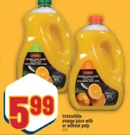 Marché Adonis Irrésistible orange juice with or without pulp offer