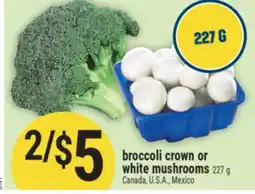Marché Adonis Broccoli crown or white mushrooms offer