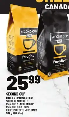 Metro SECOND CUP CAFÉ EN GRAINS ENTIERS | ESPRESSO FORTE NOIR . DARK offer