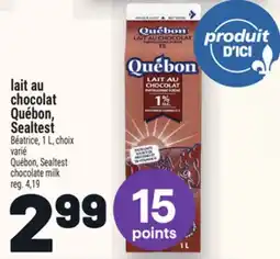 Metro LAIT AU CHOCOLAT QUÉBON, SEALTEST | QUÉBON, SEALTEST CHOCOLATE MILK offer