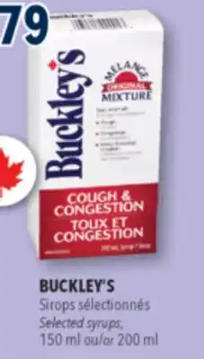 Familiprix BUCKLEY'S, Selected syrups, 150 ml or 200 ml offer