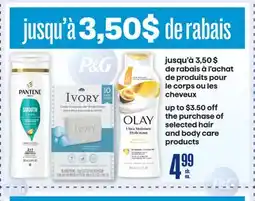 Jean Coutu PANTENE, IVORY, OLAY selected hair and body care products offer