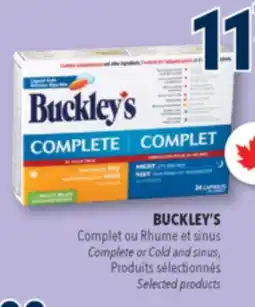 Familiprix BUCKLEY'S, Complete or Cold and sinus, Selected products offer