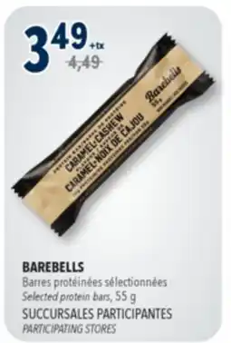 Familiprix BAREBELLS, Selected protein bars offer