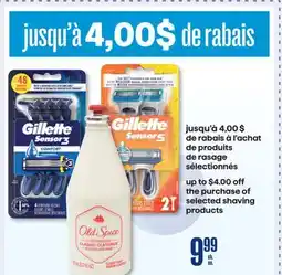 Jean Coutu GILLETTE selected shaving products offer