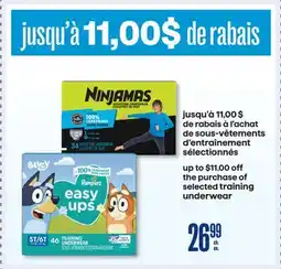 Jean Coutu selected training underwear offer