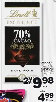 Marches Tradition LINDT EXCELLENCE CHOCOLATE offer