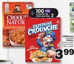 Marches Tradition QUAKER CEREAL offer