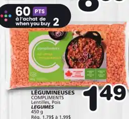 Marches Tradition COMPLIMENTS Lentilles, Pois LEGUMES offer