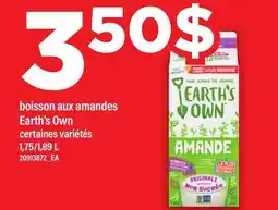 Maxi BOISSON AUX AMANDES EARTH'S OWN, 1,75/1 offer