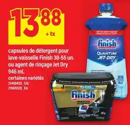 Maxi CAPSULES DE DÉTERGENT POUR LAVE-VAISSELLE FINISH, 30-55 UN. OU AGENT DE RINÇAGE JET DRY offer