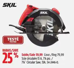 Canadian Tire Skil 71⁄4˝ Circular Saw, 13A offer