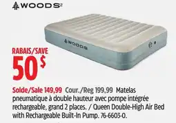 Canadian Tire Queen Double-High Air Bed with Rechargeable Built-In Pump offer