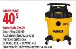 Canadian Tire DEWALT 45L Stealthsonic Quiet Wet/Dry Vac offer