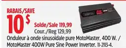 Canadian Tire MotoMaster 400W Pure Sine Power Inverter offer