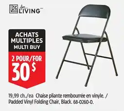 Canadian Tire For Living Padded Vinyl Folding Chair, Black offer