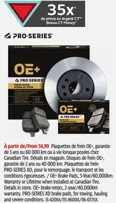 Canadian Tire OE+ Brake Pads offer