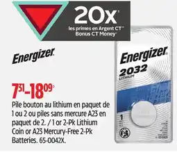 Canadian Tire 1 or 2-Pk Lithium Coin or A23 Mercury-Free 2-Pk Batteries offer