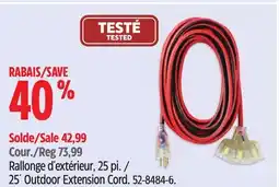 Canadian Tire 25´ Outdoor Extension Cord offer