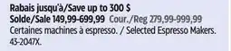 Canadian Tire Nespresso Selected Espresso Makers offer