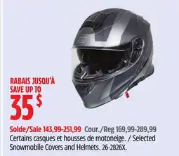 Canadian Tire Selected Snowmobile Covers and Helmets offer