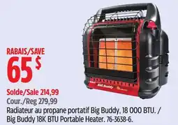 Canadian Tire Big Buddy 18K BTU Portable Heater offer