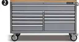 Canadian Tire MAXIMUM 56 10-Drawer Cabinet with Butcher-Block Top. Up to 1200-lb caster capacity offer