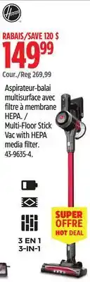 Canadian Tire Multi-Floor Stick Vac with HEPA media filter offer