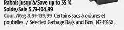 Canadian Tire Selected Garbage Bags and Bins offer
