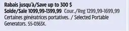 Canadian Tire Selected Portable Generators offer