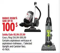Canadian Tire Hoover Selected Upright and Canister Vacs offer