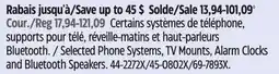 Canadian Tire Selected Phone Systems, TV Mounts, Alarm Clocks and Bluetooth Speakers offer