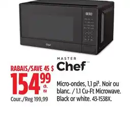 Canadian Tire 1.1 Cu-Ft Microwave. Black or white offer