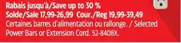 Canadian Tire Selected Power Bars or Extension Cord offer