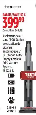 Canadian Tire GO Station Auto Empty Cordless Stick Vacuum System offer