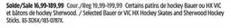 Canadian Tire Selected Bauer or VIC HX Hockey Skates and Sherwood Hockey Sticks offer