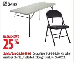 Canadian Tire Selected Folding Furniture offer