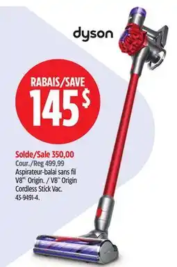 Canadian Tire V8 Origin Cordless Stick Vac offer