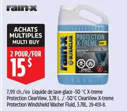 Canadian Tire Rain-x -50°C ClearView X-treme Protection Windshield Washer Fluid, 3.78L offer