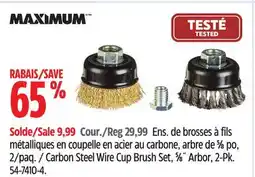 Canadian Tire Carbon Steel Wire Cup Brush Set, 5⁄8 Arbor, 2-Pk offer