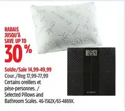Canadian Tire Selected Pillows and Bathroom Scales offer