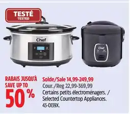 Canadian Tire Master chef Selected Countertop Appliances offer